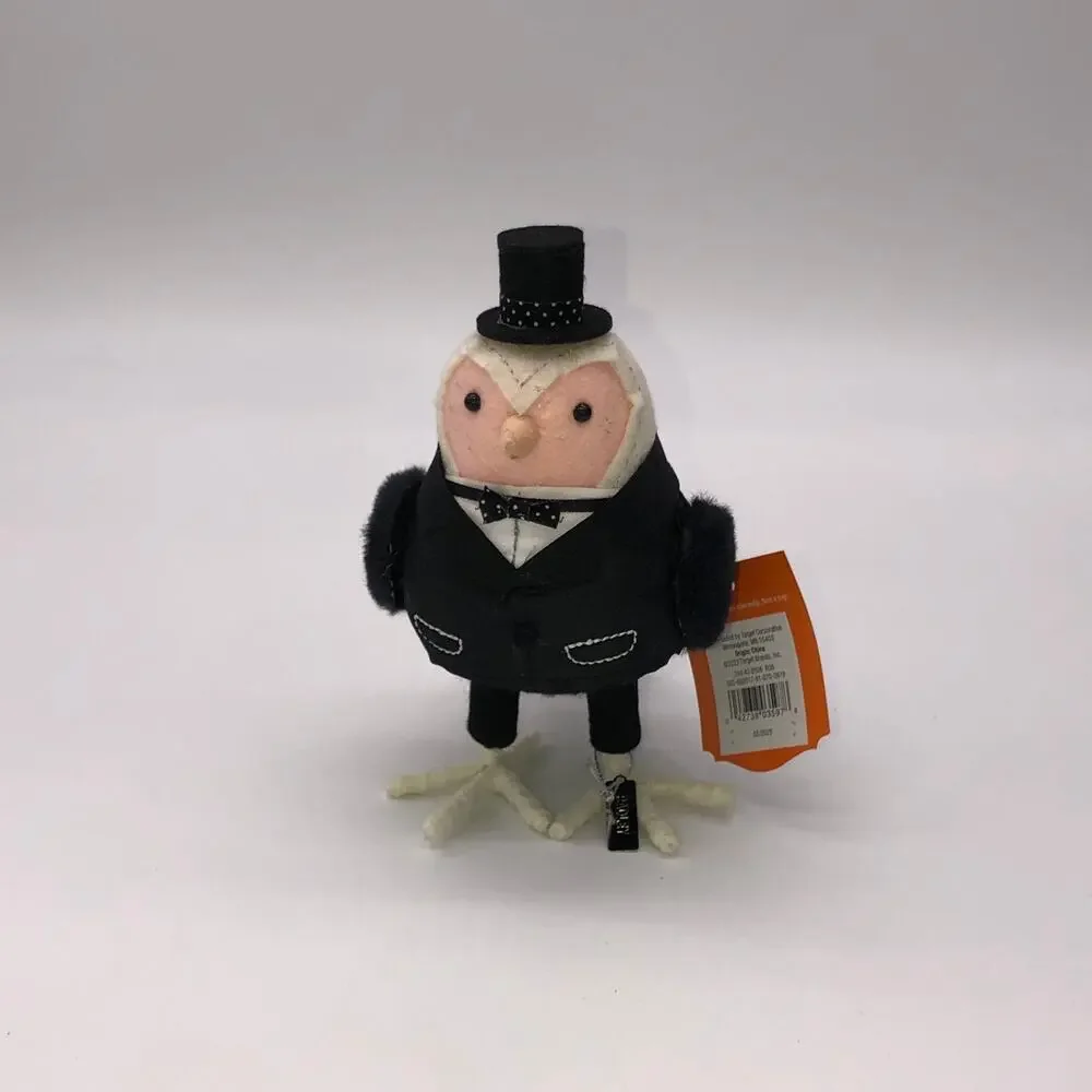 Target Hyde & Eek Pink Fabric Bird In Tuxedo & Top Hat Halloween 2023 Radley New